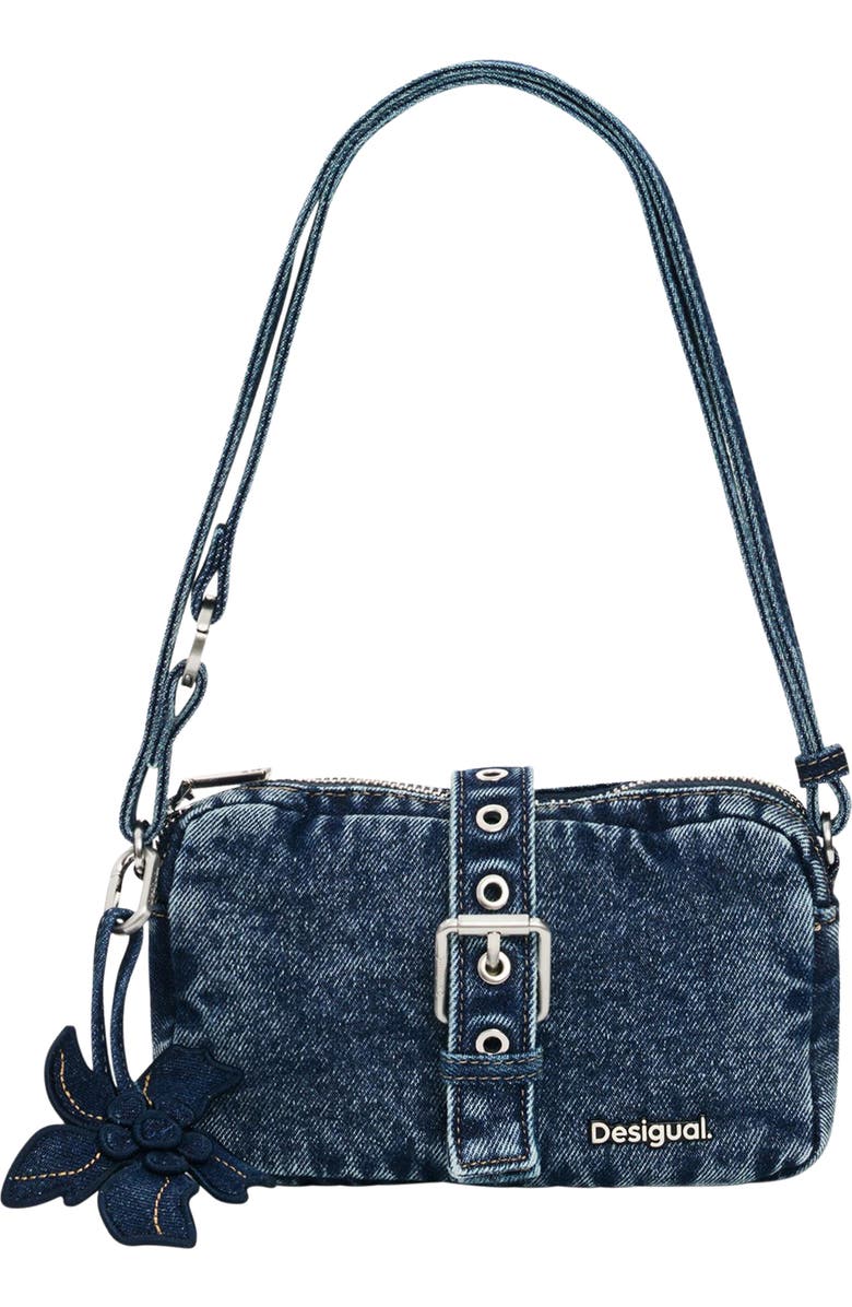 Desigual Denim Shoulder Bag, Main, color, Dark Blue
