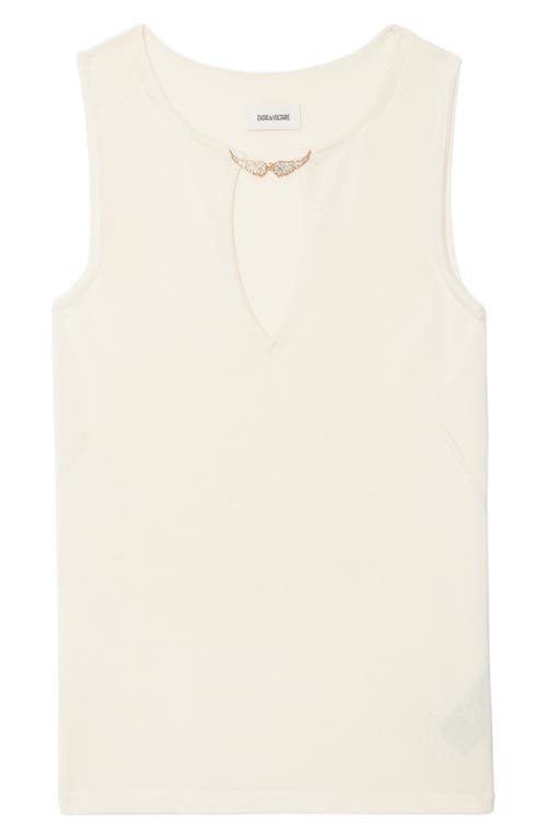 Shop Zadig & Voltaire Sayani Crystal Detail Keyhole Neck Knit Tank
