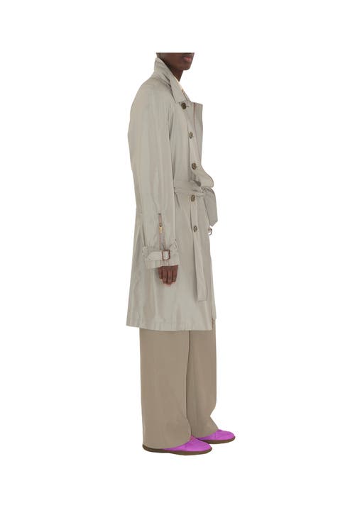 Burberry Gabardine-weave Trench Coat In Castle
