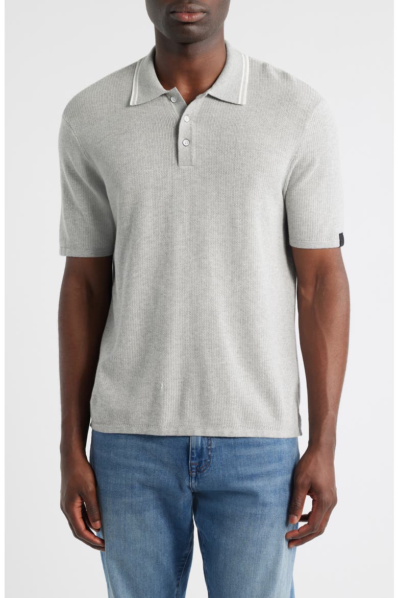 Harvey Tipped Polo, Main, color, HEATHER GREY