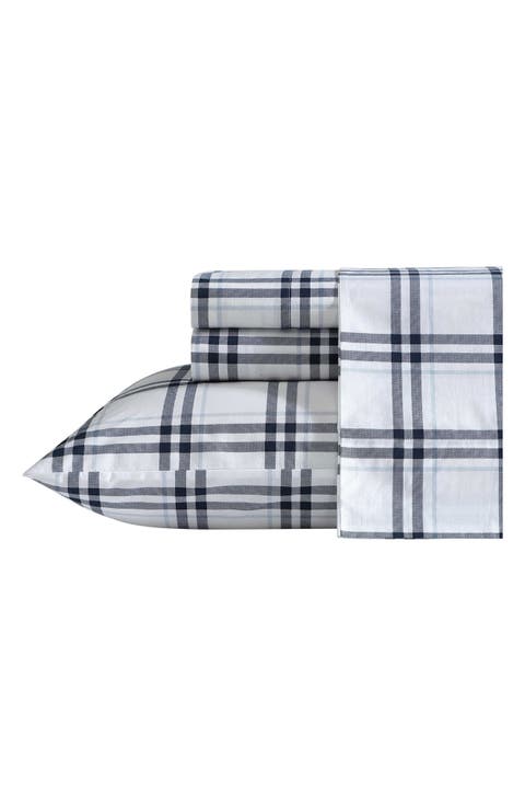 Ryan Cove Plaid 200-Thread Count Cotton Percale Sheet Set