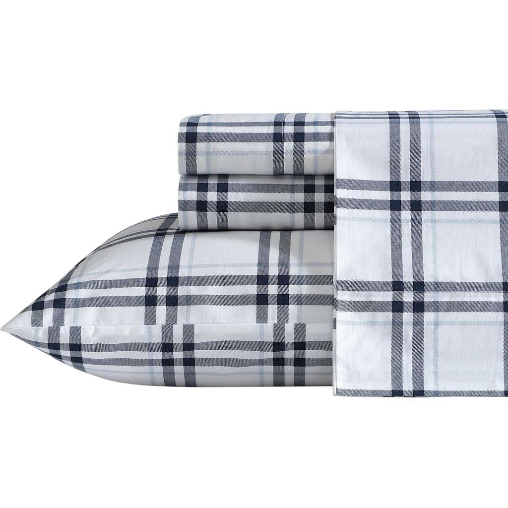 Nautica Ryan Cove Plaid 200-thread Count Cotton Percale Sheet Set In Blue