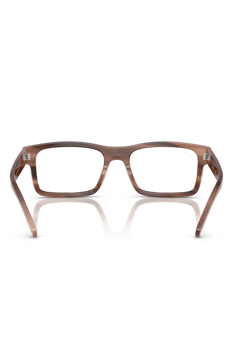 Ray-Ban 54mm Rectangular Optical Glasses, Alternate, color, Brown Havana