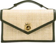 Bottega Veneta Knot Lock Intrecciato Straw Shoulder Bag