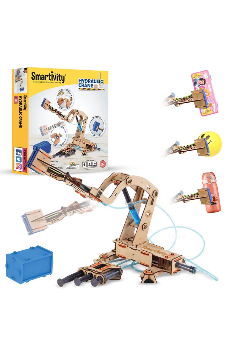 Smartivity Hydraulic Crane Diy Stem Wooden Building Set, Kids, Alternate, color, 