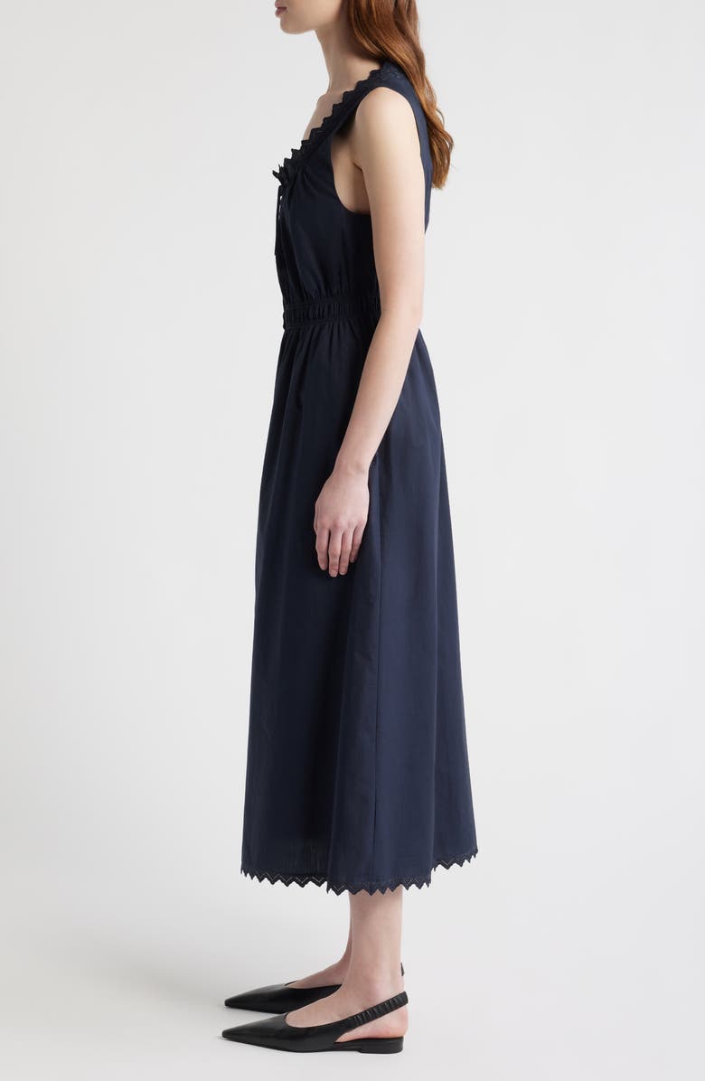 FRAME The Serene Cotton Poplin Dress, Alternate, color, Navy
