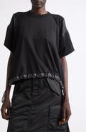 Sacai Oversize Satin & Cotton Jersey T-Shirt