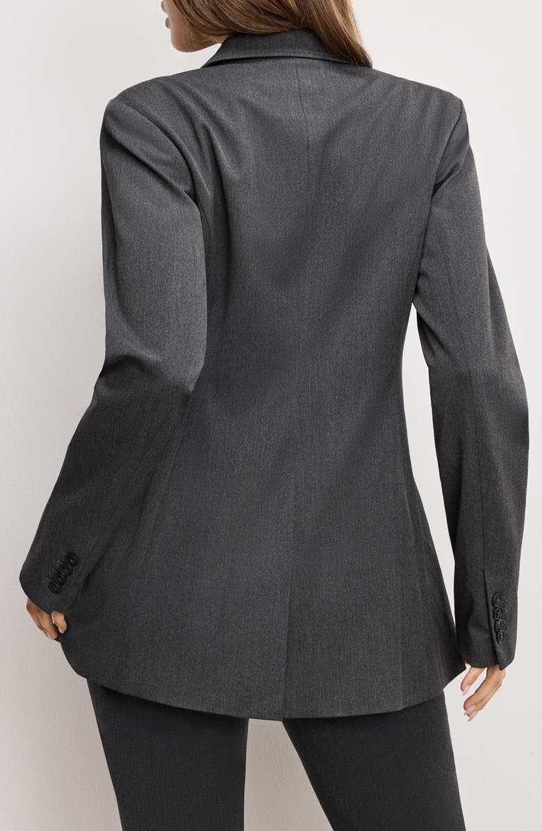 Good American Essential Sculpt Suit Blazer, Alternate, color, Dark Heather Gray