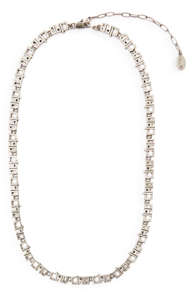 Clare V. Ciao Chain Necklace, Alternate, color, Silver