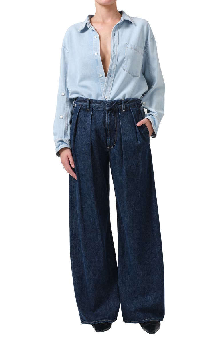 Citizens of Humanity Kayla Oversize Chambray Button-Up Shirt, Alternate, color,