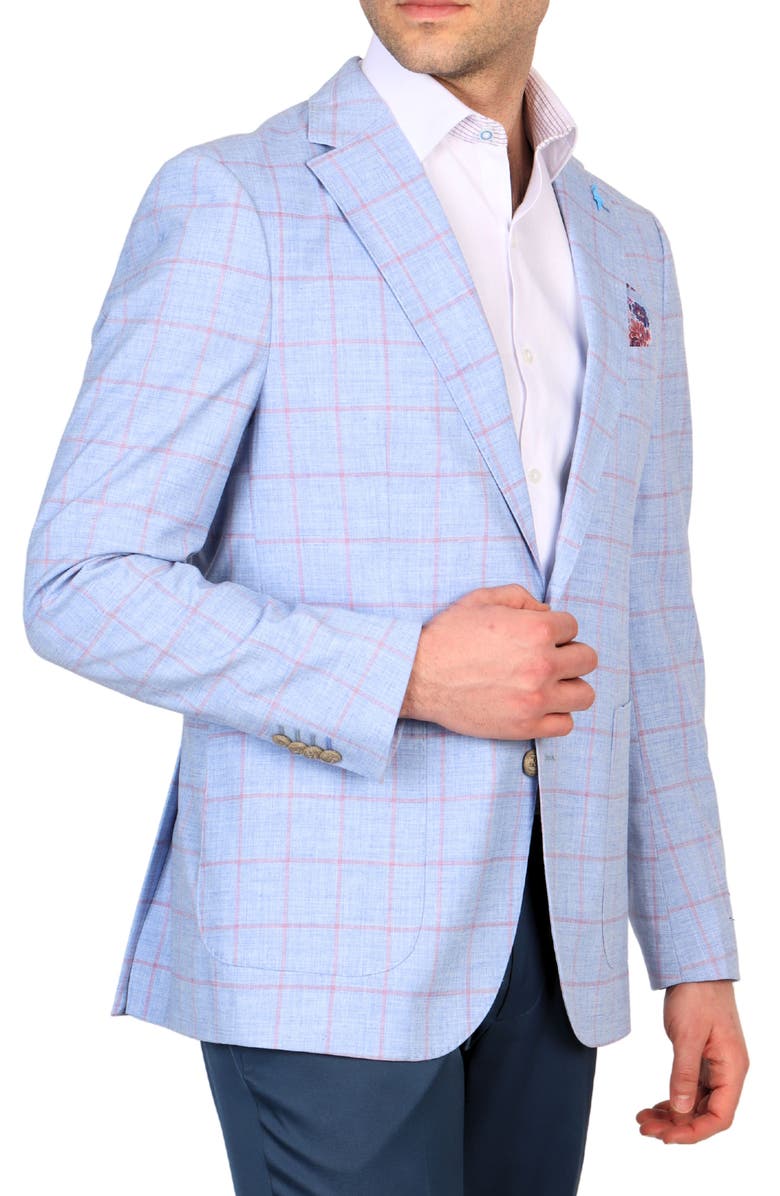 TailorByrd Mélange Windowpane Sport Coat, Alternate, color, Blue