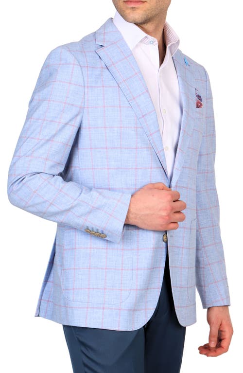 Shop Tailorbyrd Mélange Windowpane Sport Coat In Blue