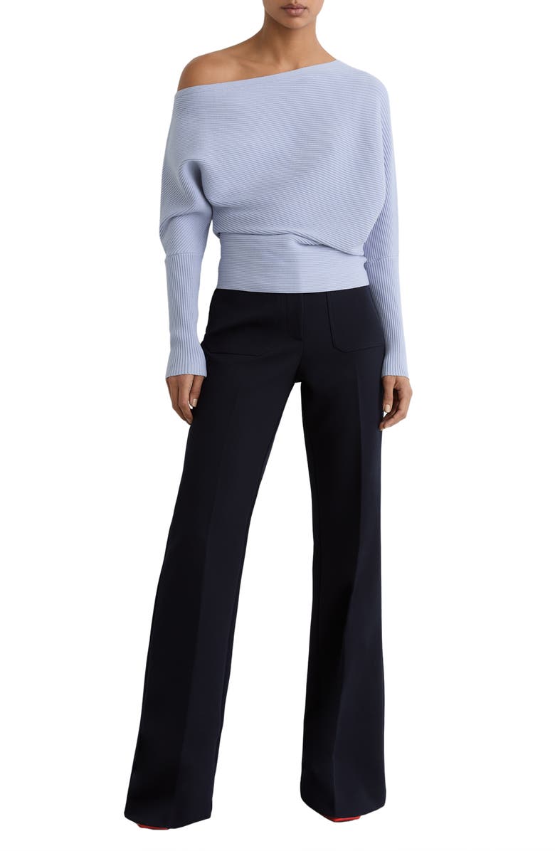 Reiss Lorna One-Shoulder Rib Sweater, Alternate, color, Blue