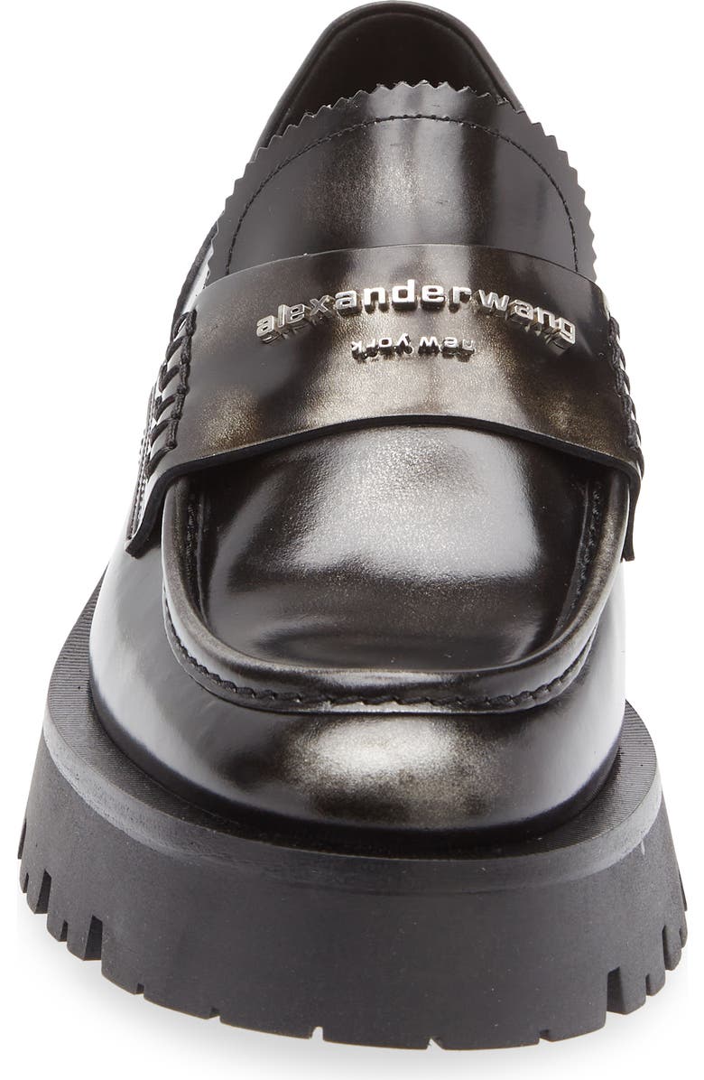 Alexander Wang Carter Lug Sole Loafer, Alternate, color, Black/ Grey