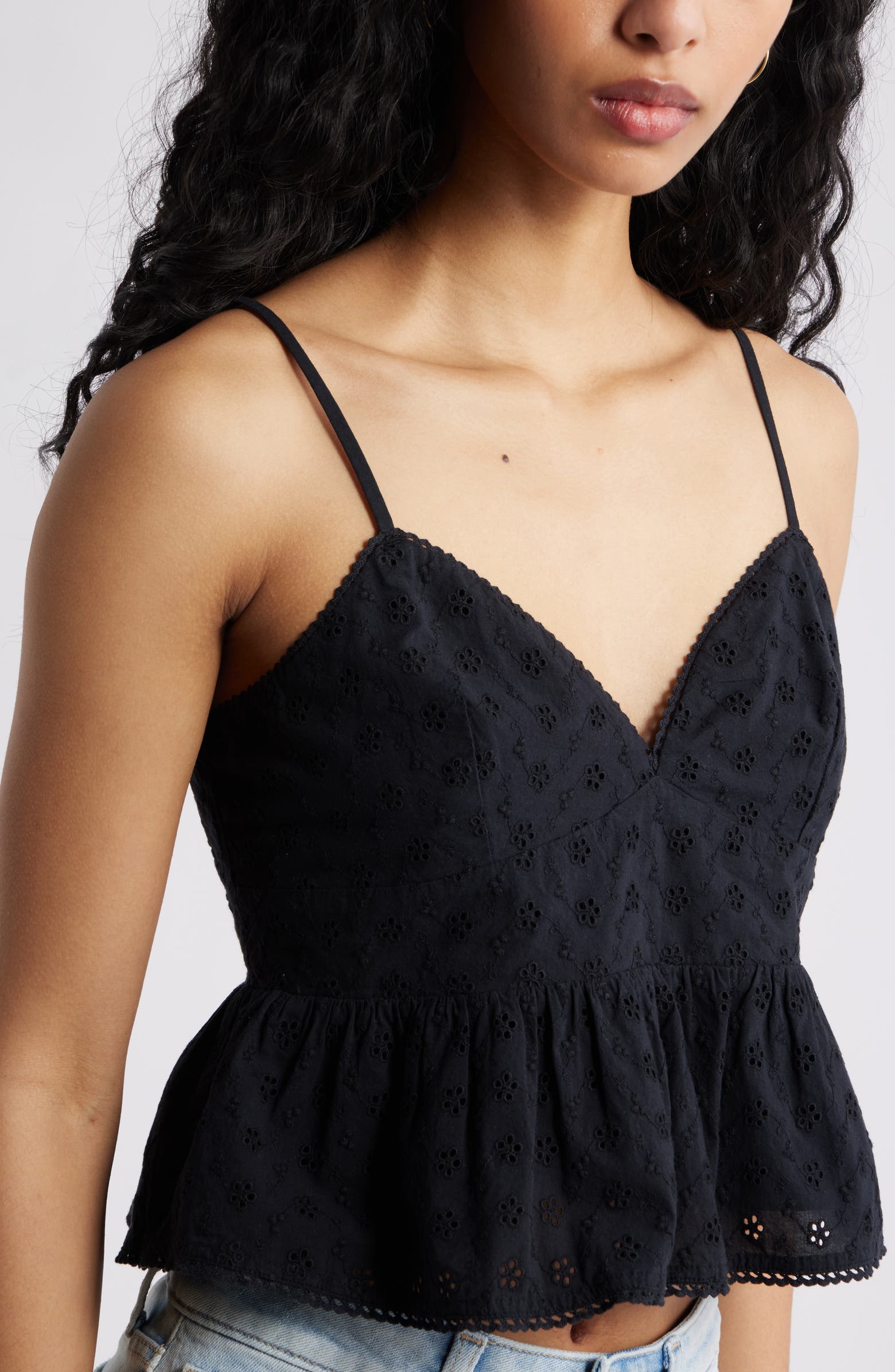 BP. Pretty Cotton Eyelet Babydoll Top | Nordstromrack