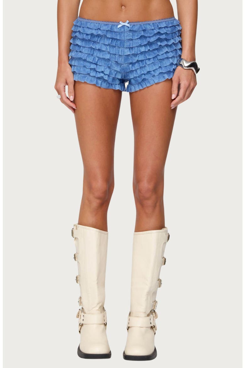 Shailee Ruffle Shorts, Main, color, BLUE