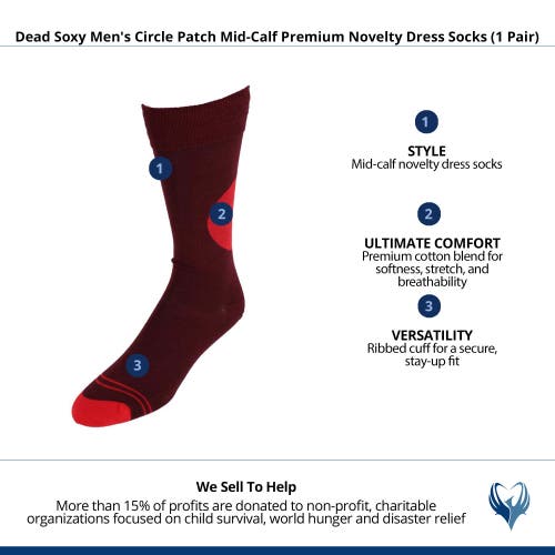 Dead Soxy Circle Patch Mid-calf Premium Novelty Dress Socks