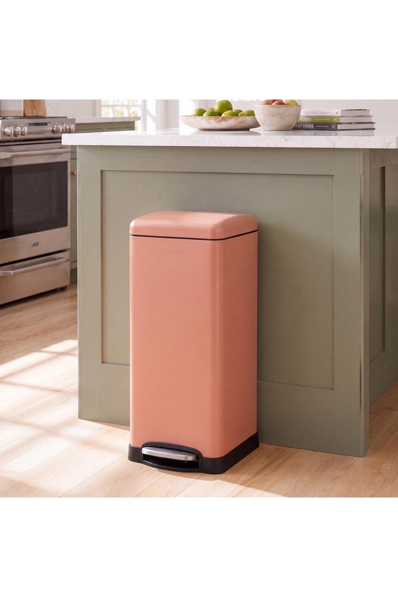 Betty Retro Step Pedal Trash Can, Alternate, color, Clay Rose