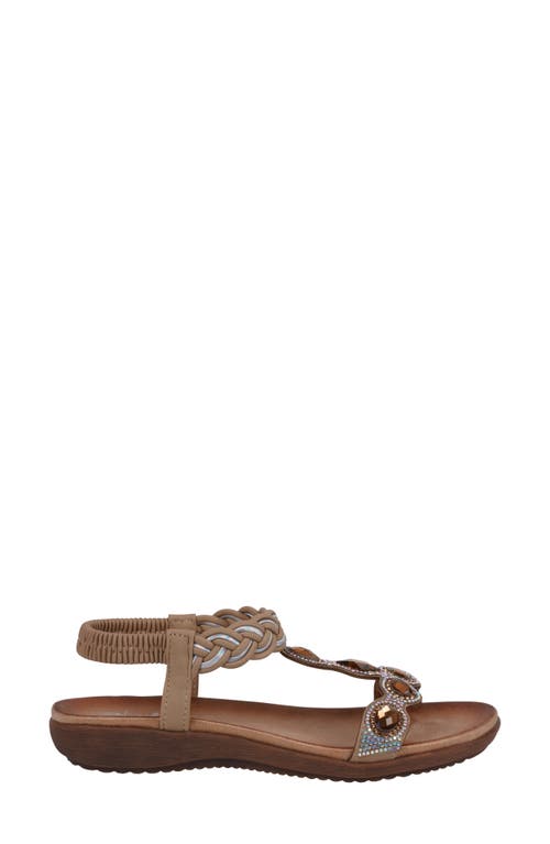Gc Shoes Victoria Embellished Ankle Sandal In Tan