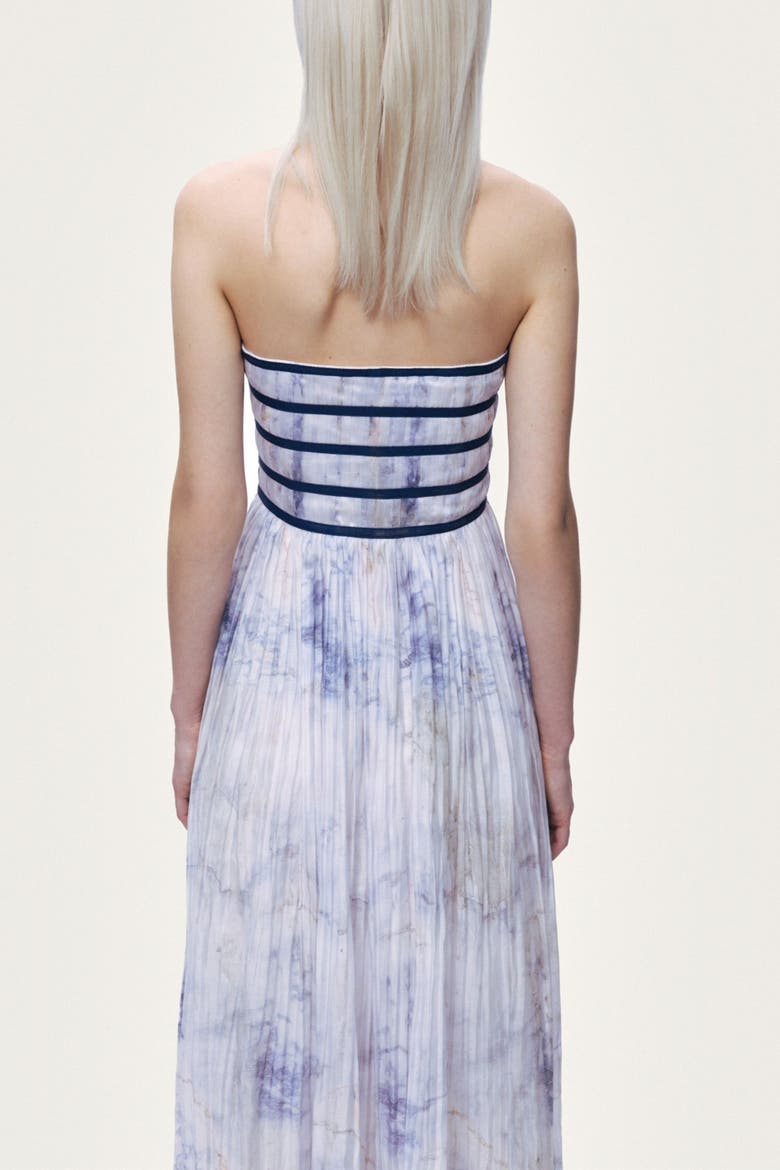 Bow Detail Strapless Midi Dress, Alternate, color, Multi-Colored