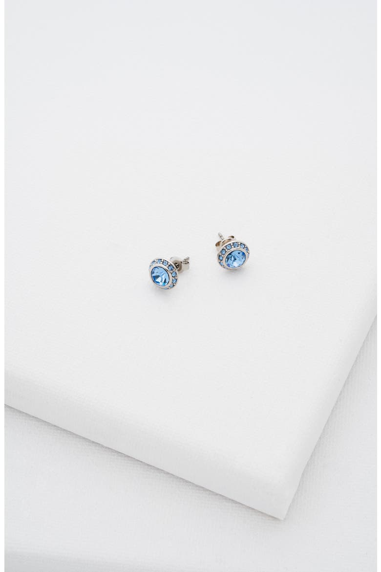 Soletia Stud Earrings, Alternate, color, SILVER TONE/ BLUE CRYSTAL