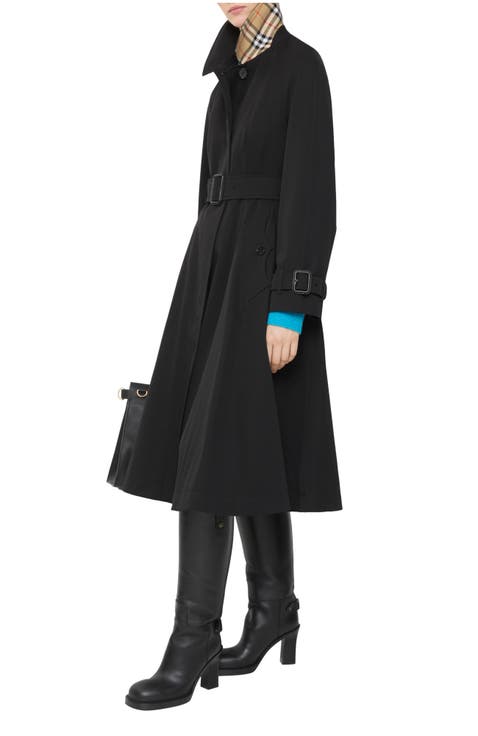 Long Gabardine Ellingham Fit-and-flare Car Coat