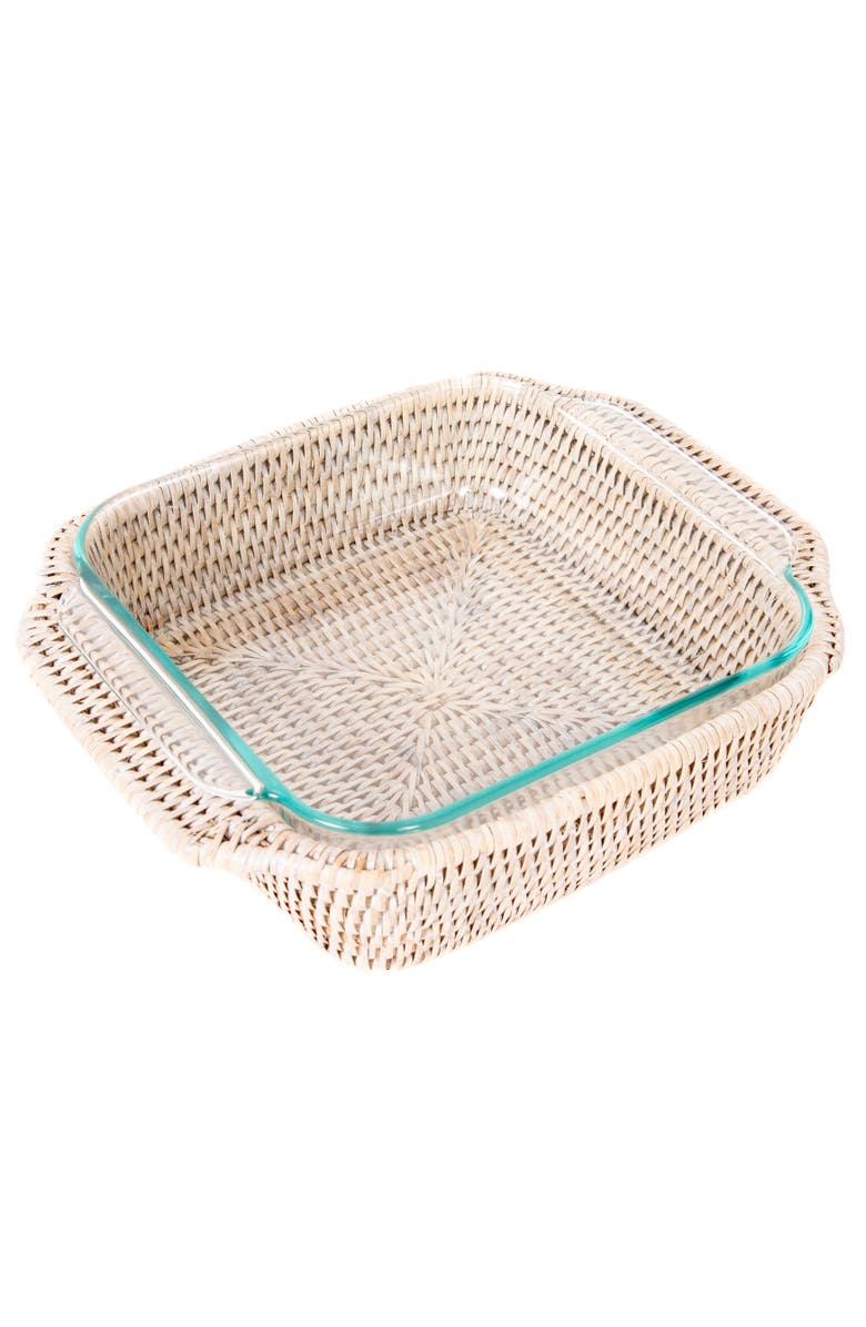 Artifacts Trading Company<sup>™</sup> Artifacts Rattan Square Baker Basket, with Pyrex, Main, color, White Wash