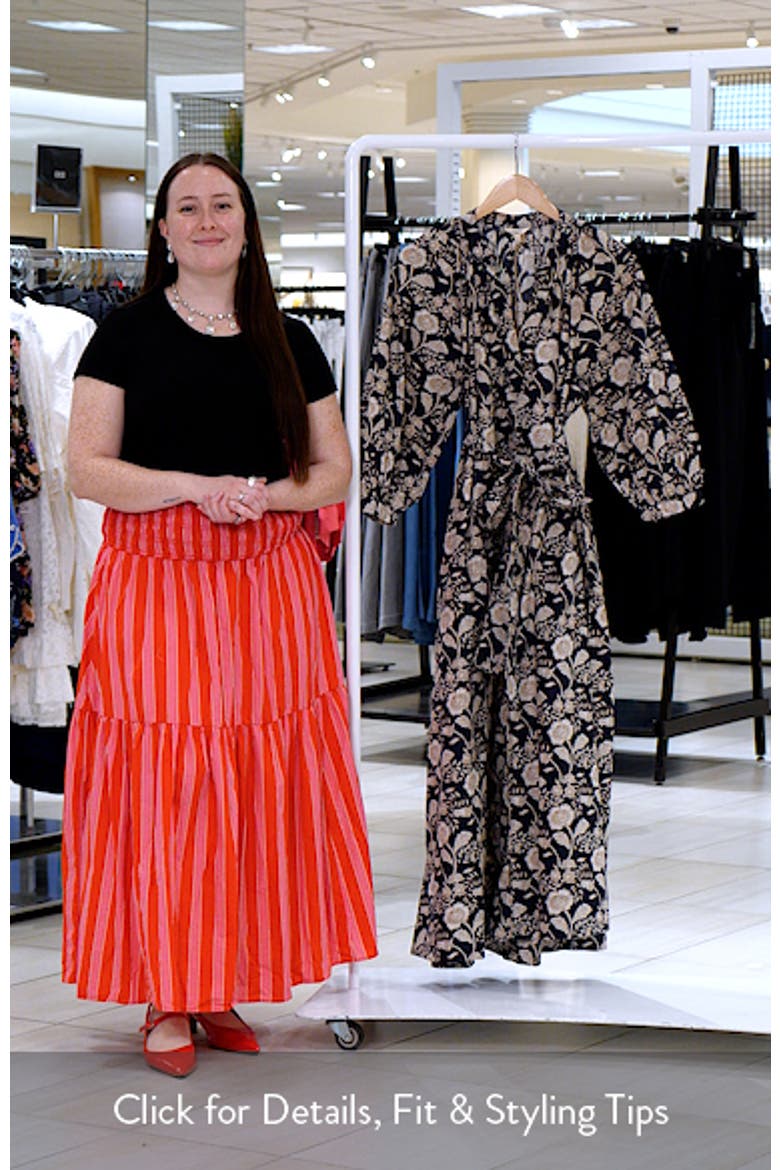 Kaia Coastal Floral Print Poplin Midi Dress video