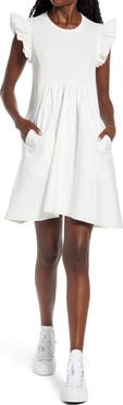 English Factory Mixed Media Ruffle Dress
