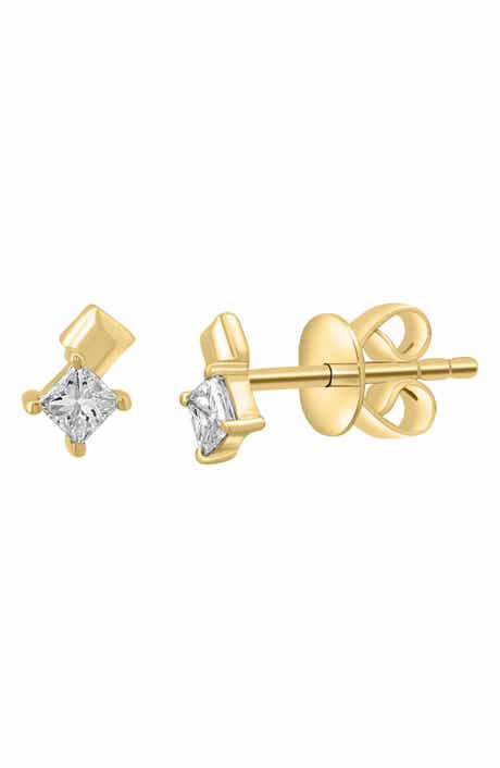 14k Gold Diamond Stud Earrings