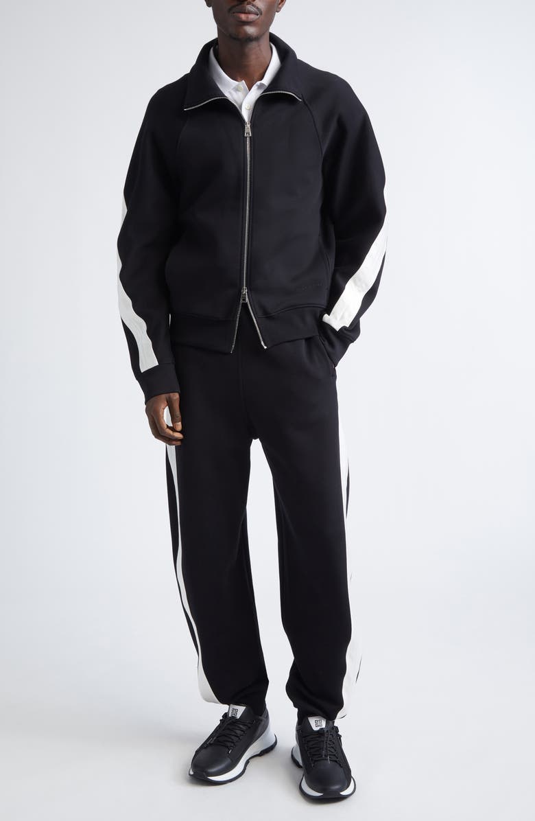 Givenchy Scuba Knit Full Zip Track Jacket, Alternate, color, Black