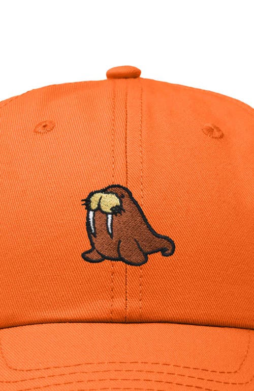 Shop Dalix Walrus Embroidered Outdoor Cap In Orange