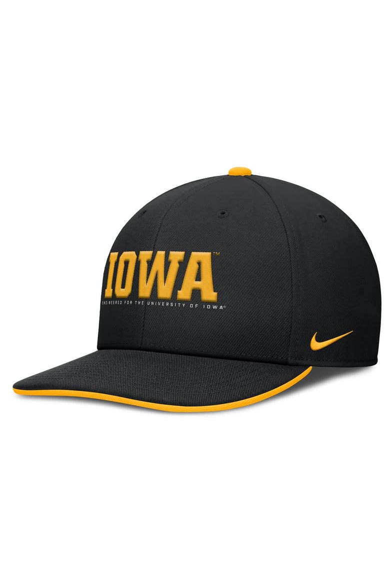 Men's Nike Black Iowa Hawkeyes 2025 On-Field Pro Performance Adjustable Hat, Main, color, Black
