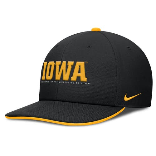 Nike Black Iowa Hawkeyes 2025 On-field Pro Performance Adjustable Hat In Black