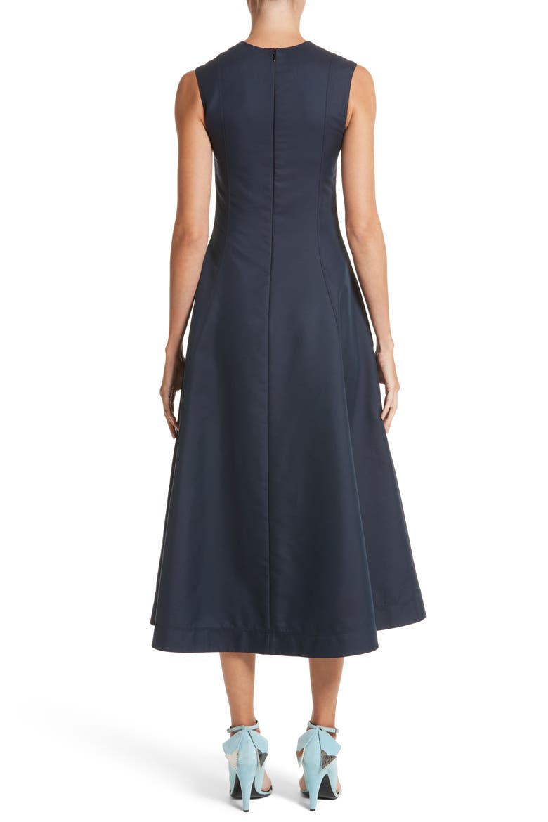 Cotton & Silk Dress, Alternate, color, NAVY