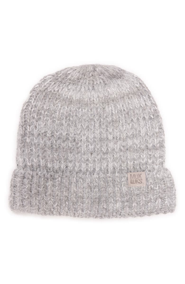MUK LUKS Eyelash Rib Knit Beanie, Main, color, 
