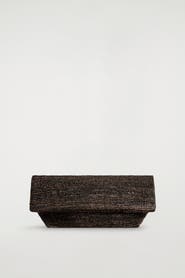 COS Oversized Folded Clutch Bag - Straw