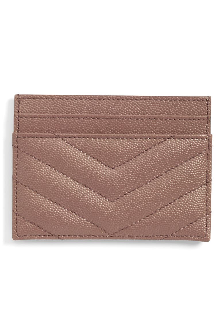 Monogram Leather Credit Card Case, Alternate, color, FARD