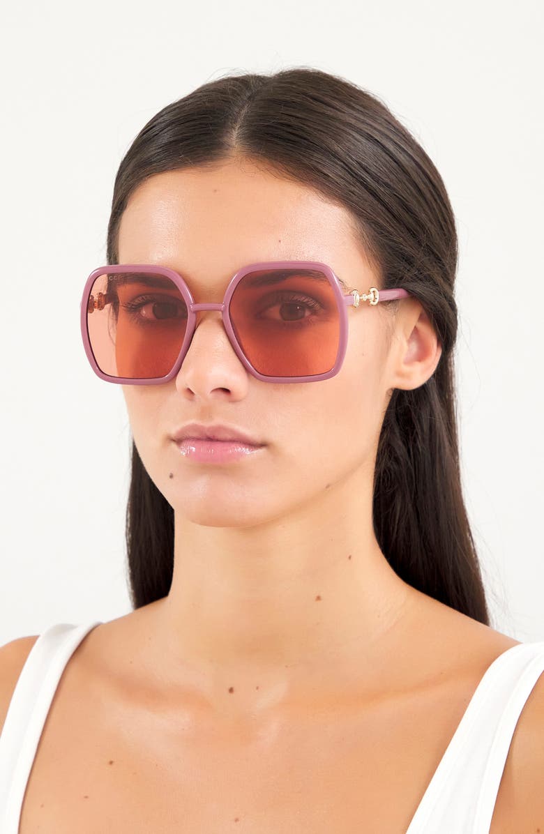 Gucci 55mm Square Sunglasses, Alternate, color,