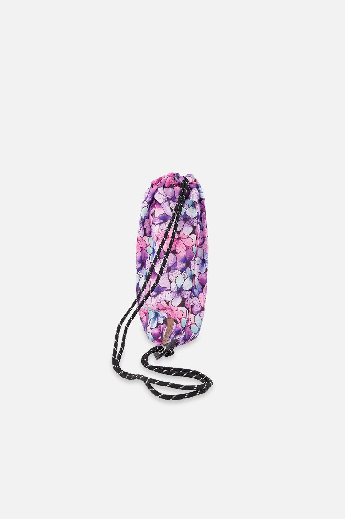 Drawstring Bag, Alternate, color, Black Floral Print