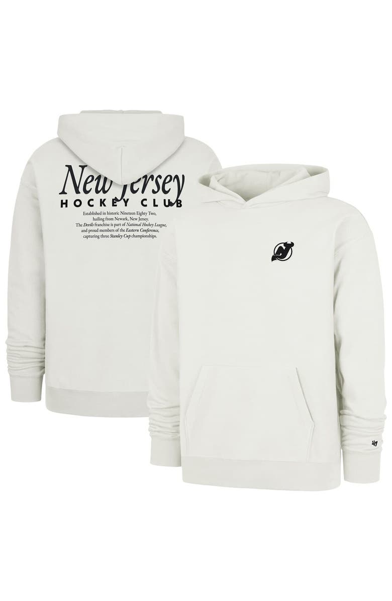 '47 Men's '47 Natural New Jersey Devils Foundation Pullover Hoodie, Main, color, Natural