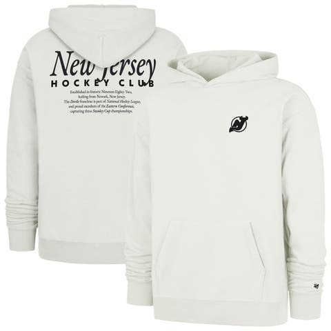 Men's '47  Natural New Jersey Devils Foundation Pullover Hoodie
