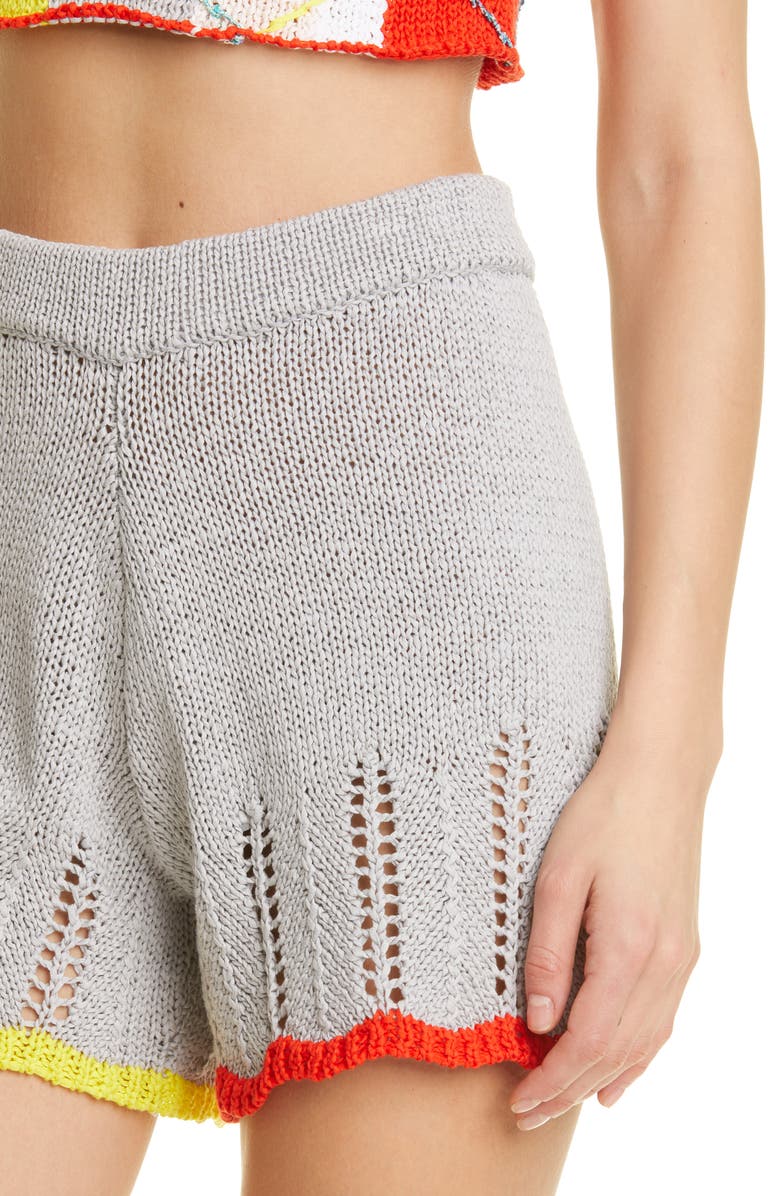 YanYan Lacee Organic Cotton Pointelle Knit Shorts, Alternate, color,