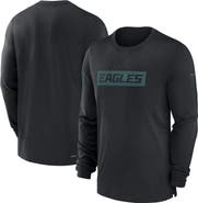 Nike Men's Nike Black Philadelphia Eagles Sideline Player Performance Long Sleeve T-Shirt