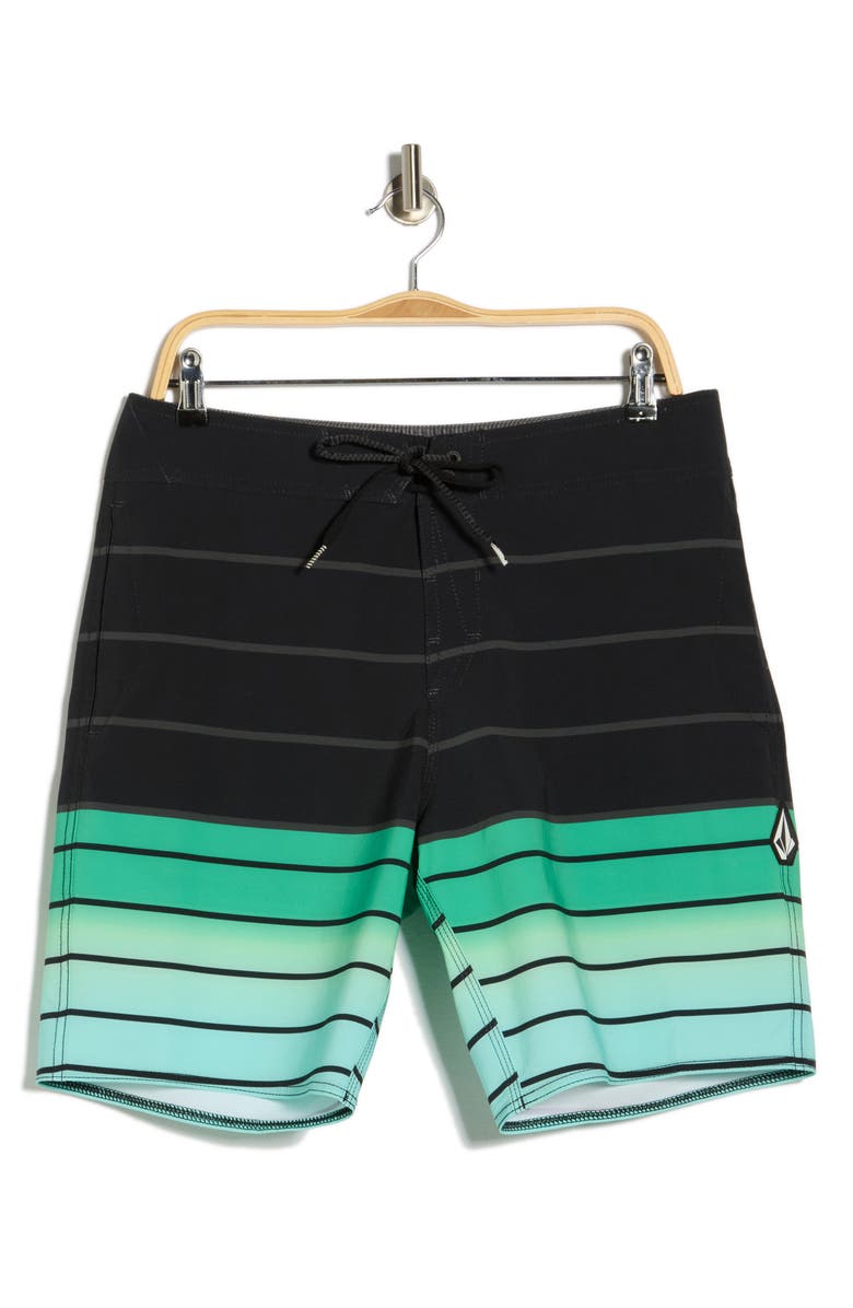 Volcom Quarta Fade Mod 19 Swim Shorts, Alternate, color, Black Combo