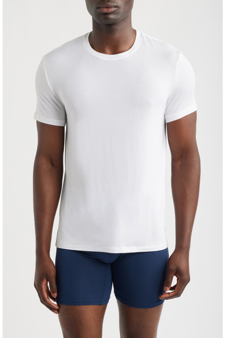 3-Pack Modern Fit Second Skin Crewneck T-Shirts, Main, color, WHITE