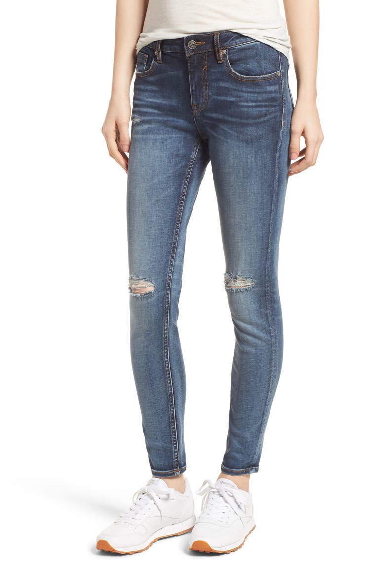 Jagger Ripped Skinny Jeans, Main, color, DARK WASH