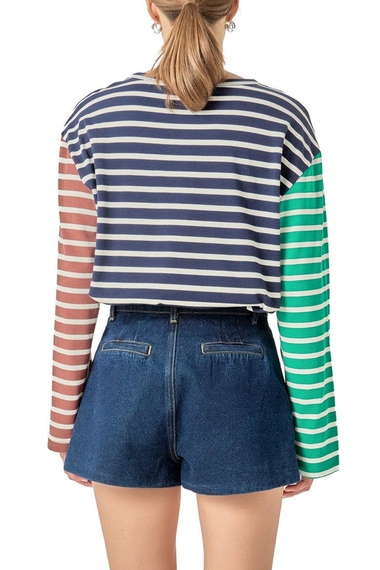 Stripe Colorblock Top, Alternate, color, NAVY MULTI