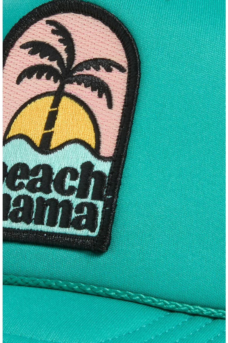 Beach Mama Patch Trucker Hat, Alternate, color, JADE