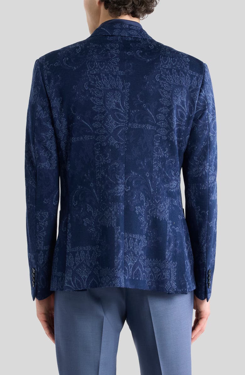 Etro Roma Mixed Print Cotton Jersey Sport Coat, Alternate, color, Multicolor Blue Base